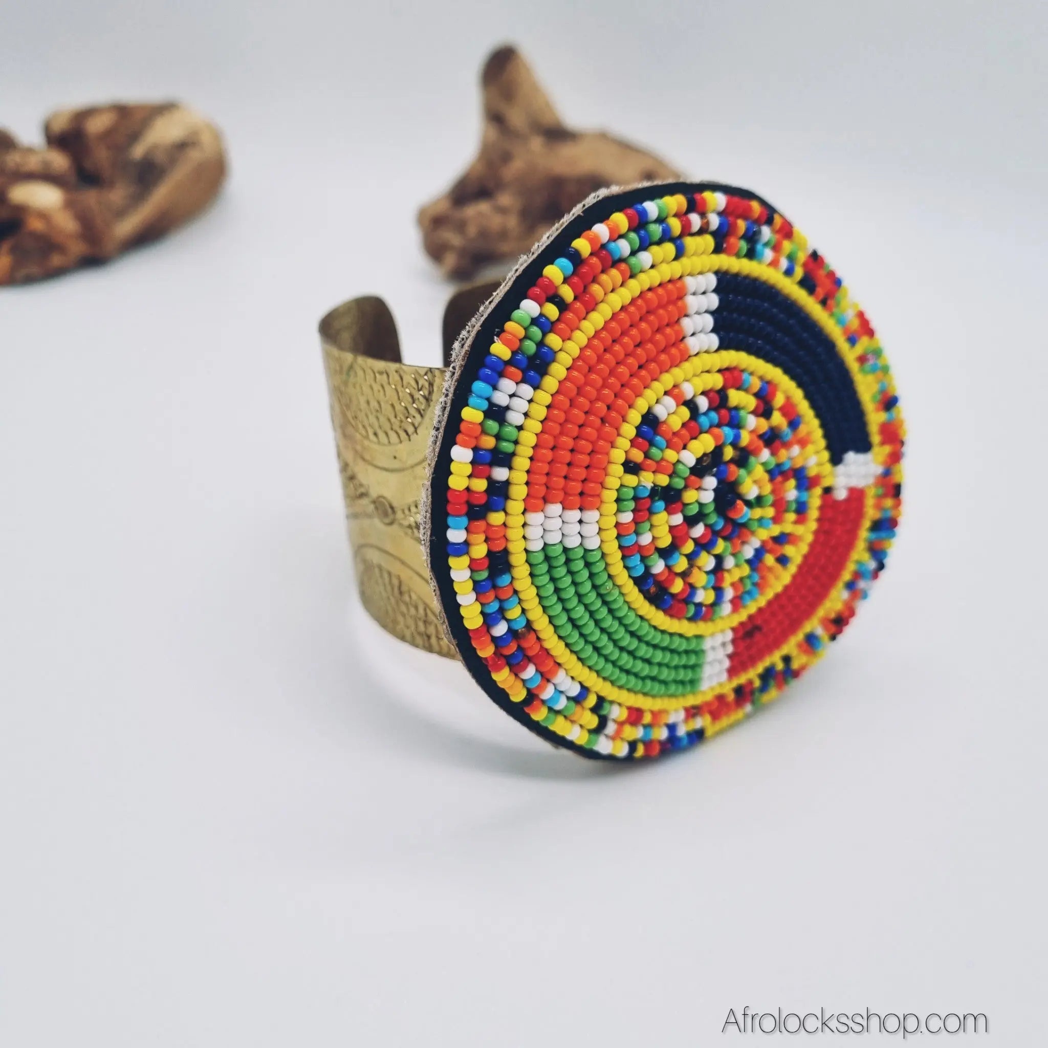 Manchette_perles_laiton_Kenya_05 - Afro Locks Shop