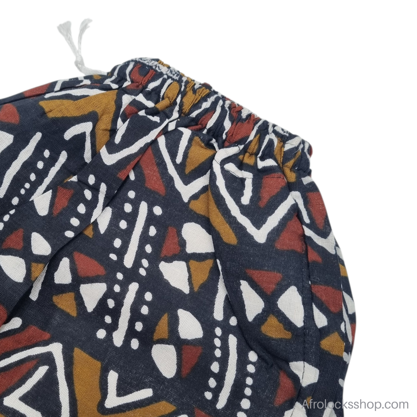 Pantalon wax unisexe « Baye Fall » – fait main au Sénégal (100% coton 🌍, poches, taille réglable)