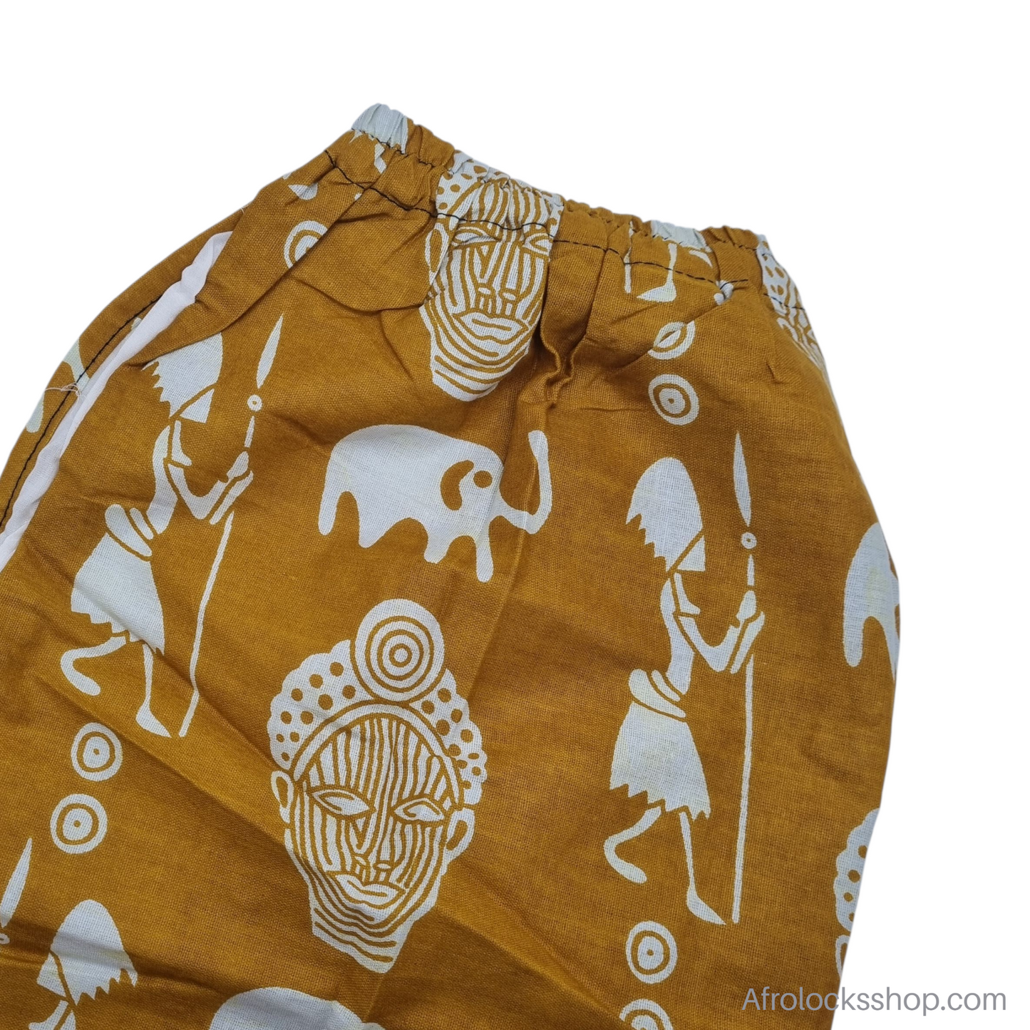 Pantalon wax unisexe « Baye Fall » – fait main au Sénégal (100% coton 🌍, poches, taille réglable)