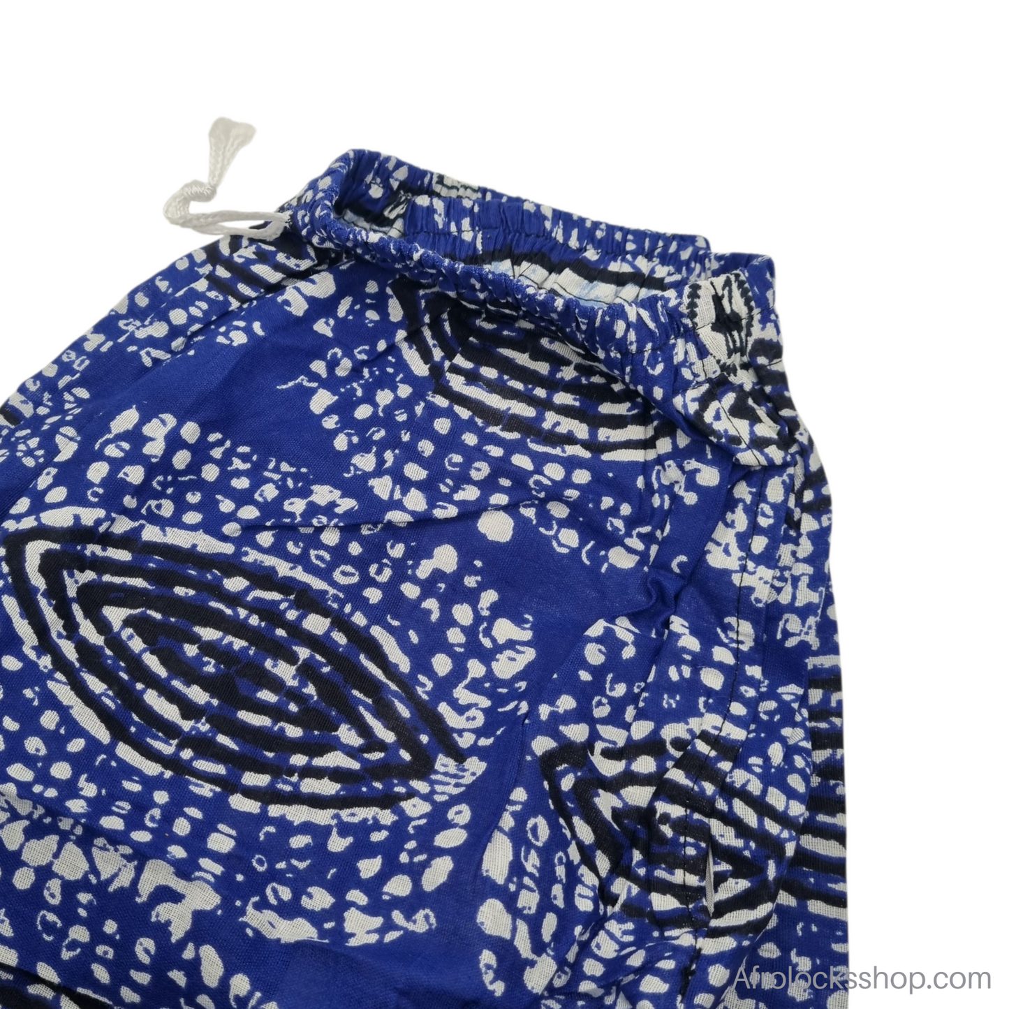 Pantalon wax unisexe « Baye Fall » – fait main au Sénégal (100% coton 🌍, poches, taille réglable)