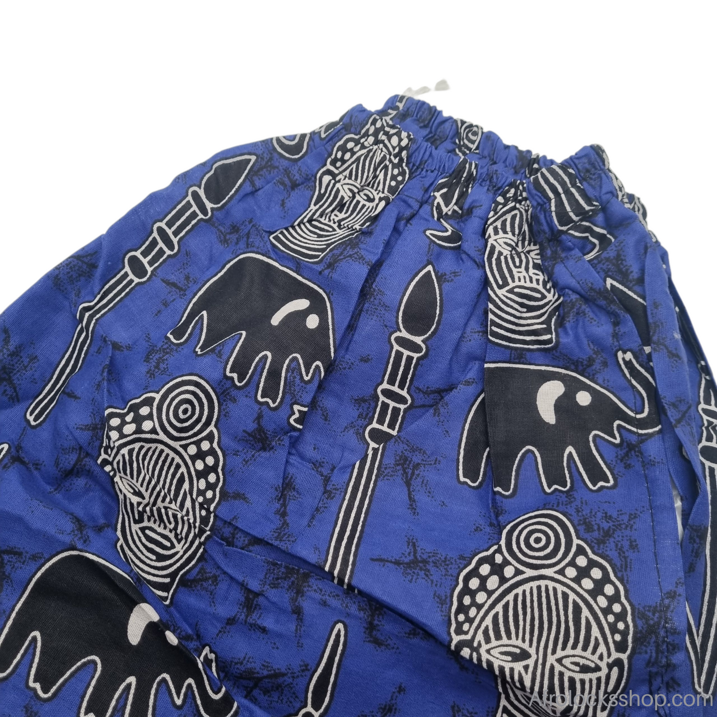 Pantalon wax unisexe « Baye Fall » – fait main au Sénégal (100% coton 🌍, poches, taille réglable)