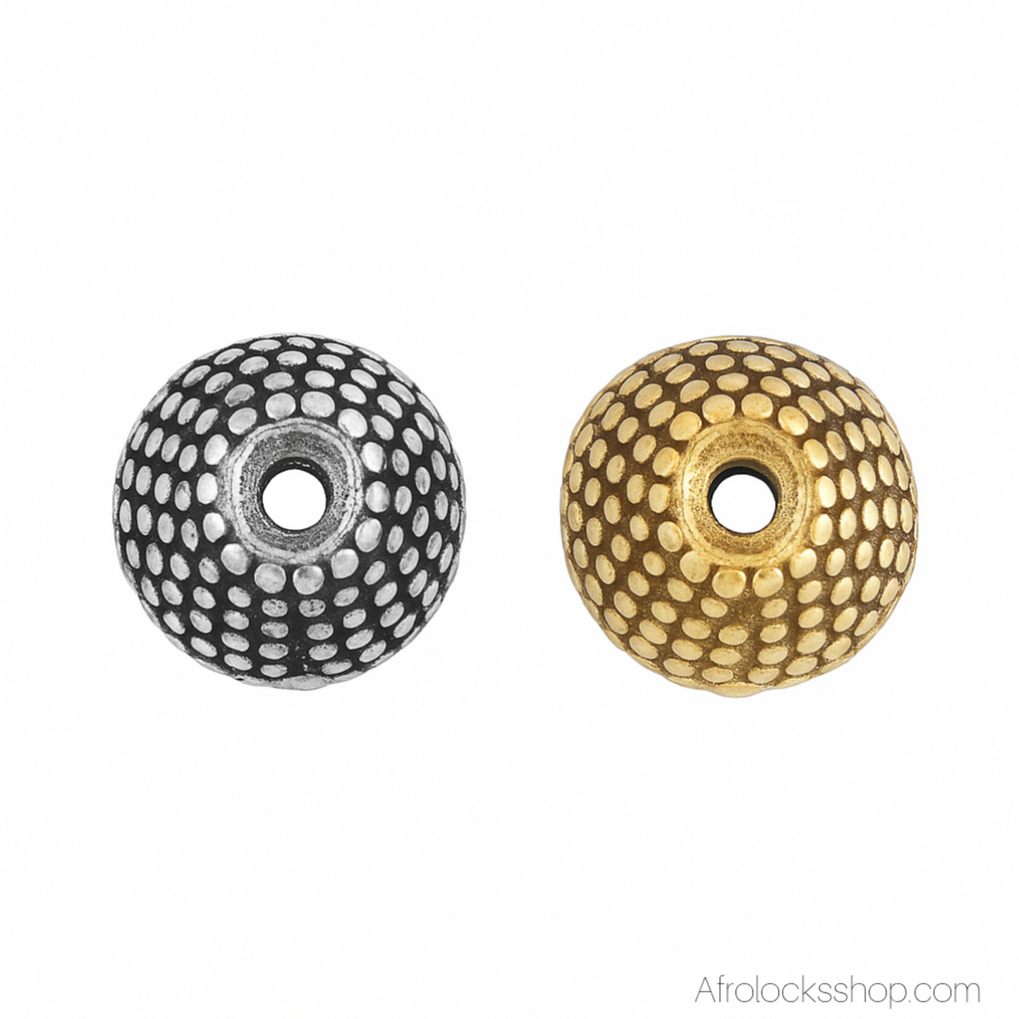 Perle Bouddha acier 316L – bijou de cheveux à l’unité (15×10 mm, trou 2 mm) | Sisterlocks & très fines locks