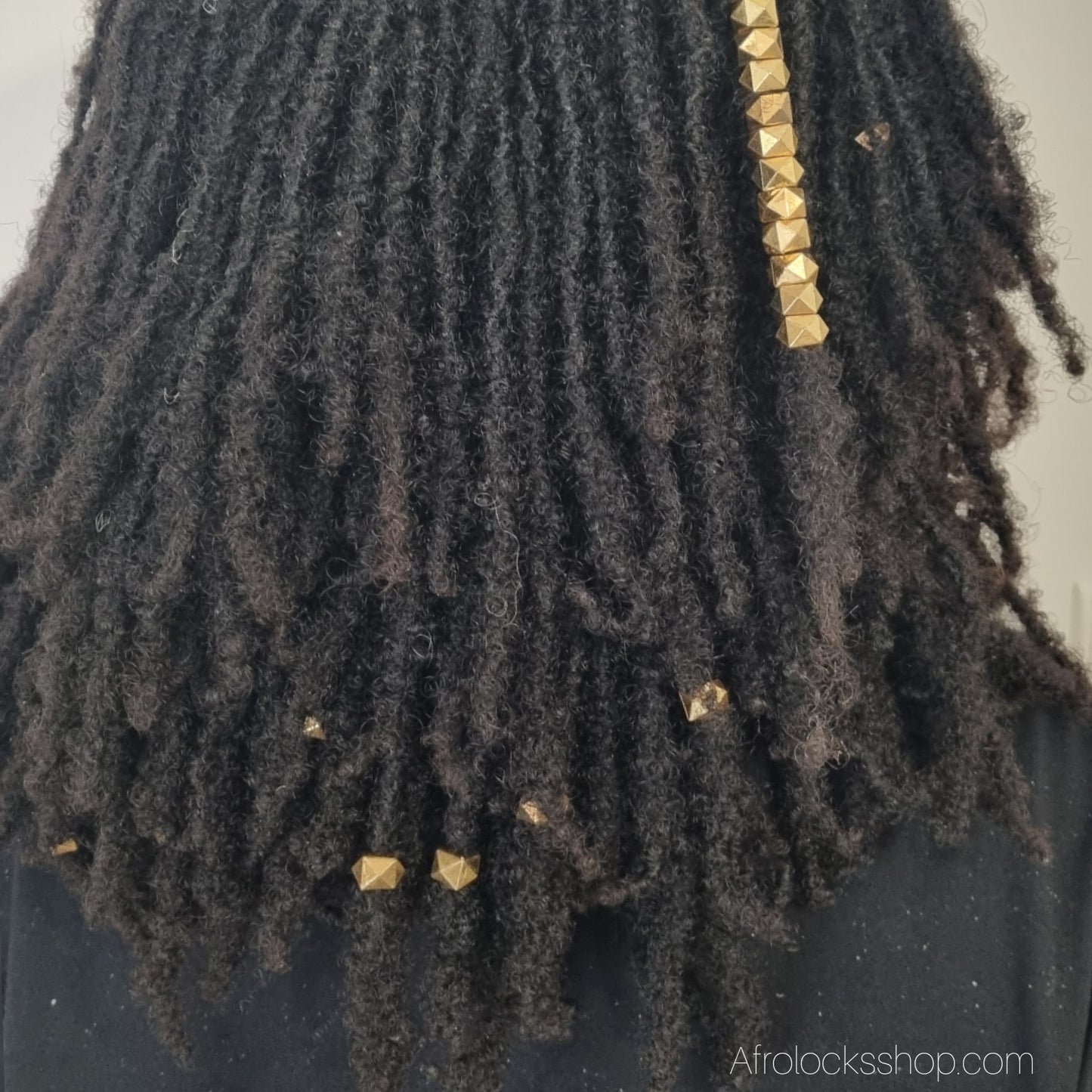 Perles octogonales or vieilli – lot 30 g (≈40-50) • trou 5 mm • spécial locks & tresses