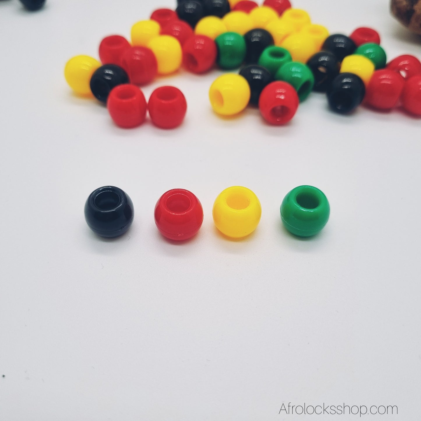 Lot de perles Rasta 40 g – Petites (~130 pcs) ou Grandes (~40 pcs)