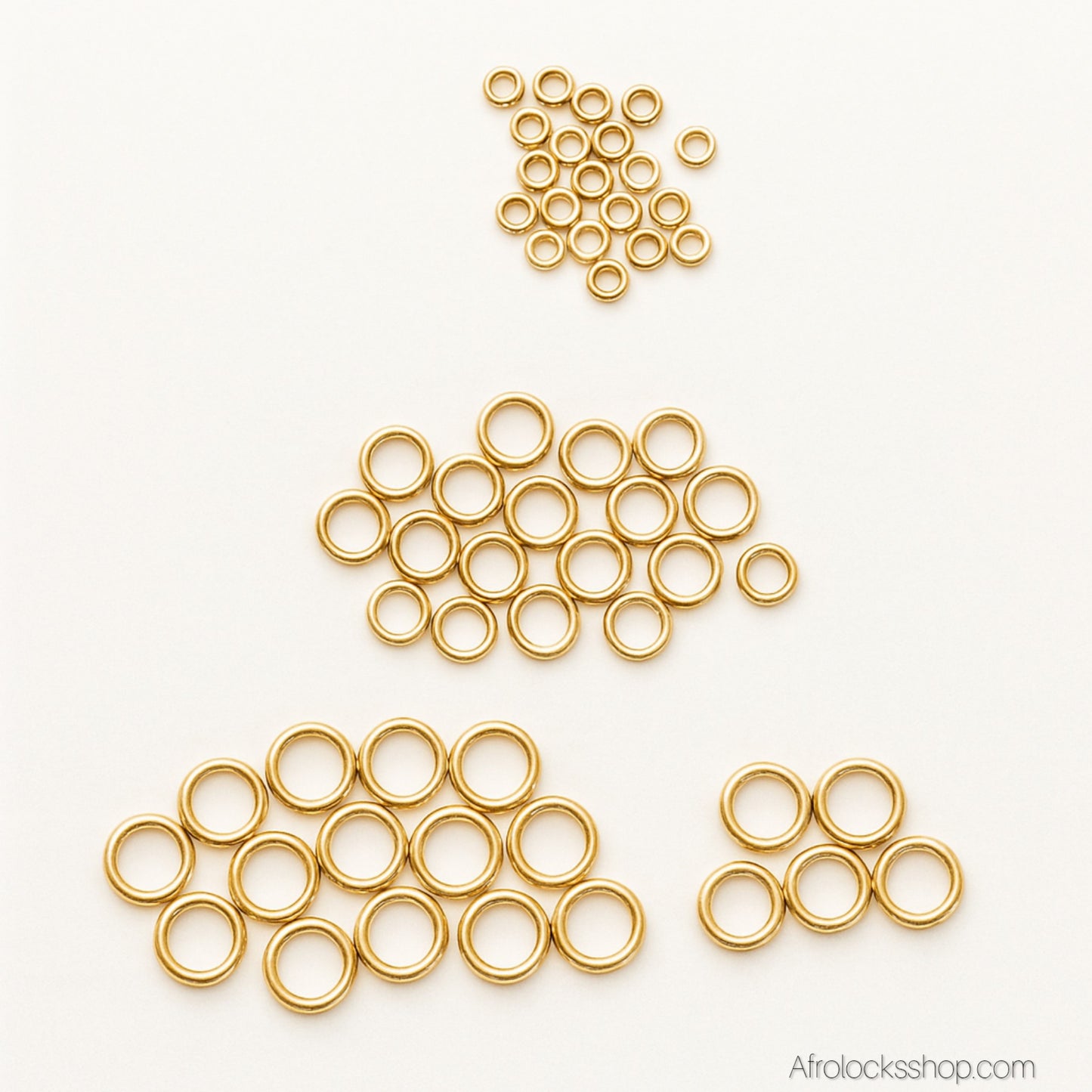 Anneaux premium pour microlocks & Sisterlocks (20 pcs) – inox & dorure épaisse ✨