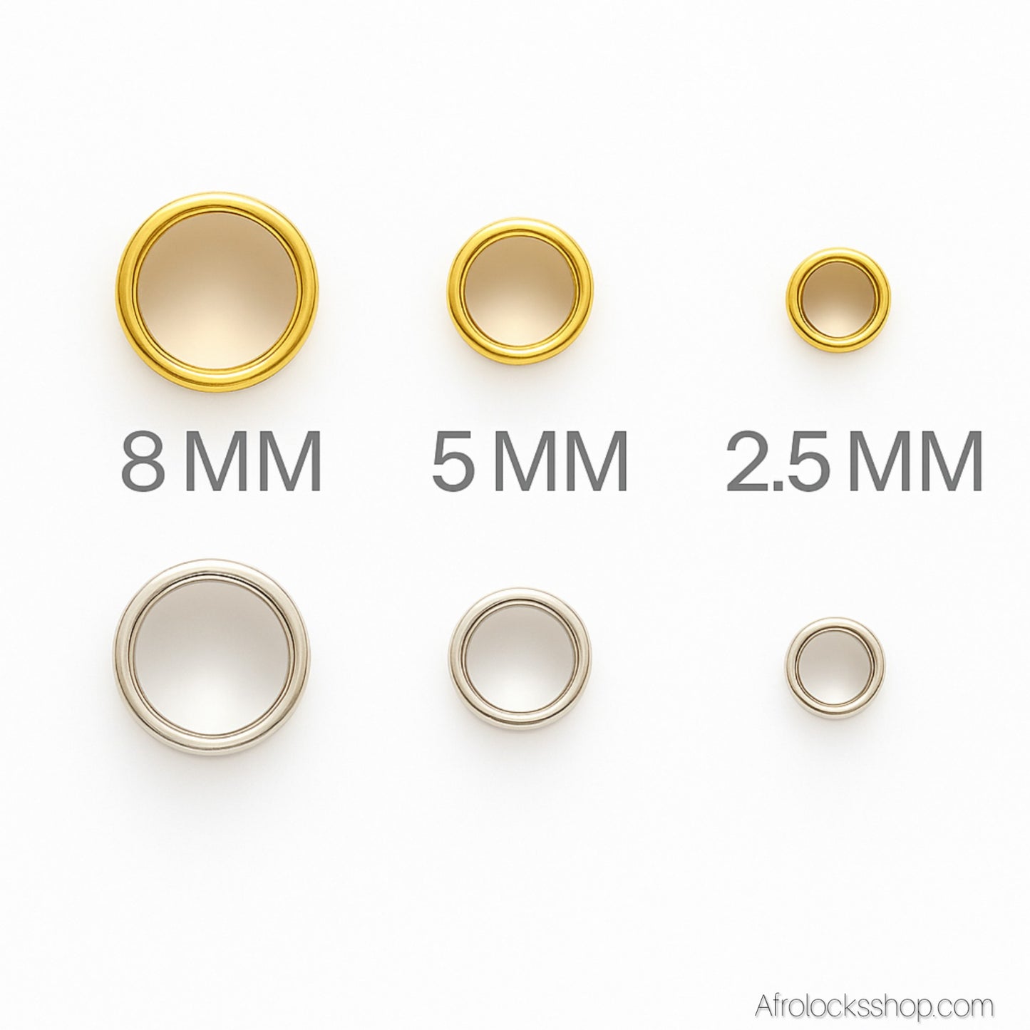 Anneaux premium pour microlocks & Sisterlocks (20 pcs) – inox & dorure épaisse ✨