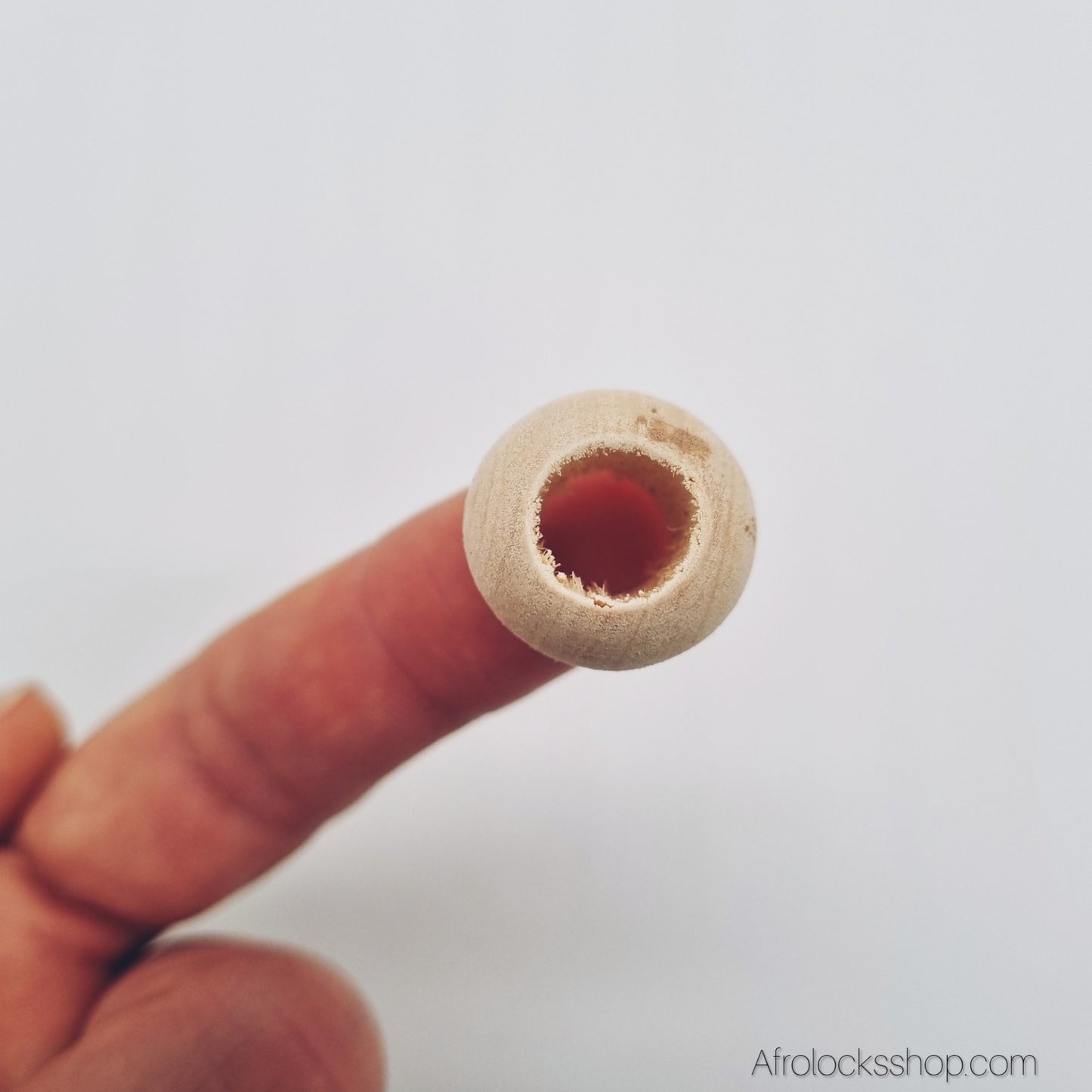 Lot 50 perles bois naturel Ø18 mm – trou XL 13 mm – spécial locks, macramé & DIY 🌿