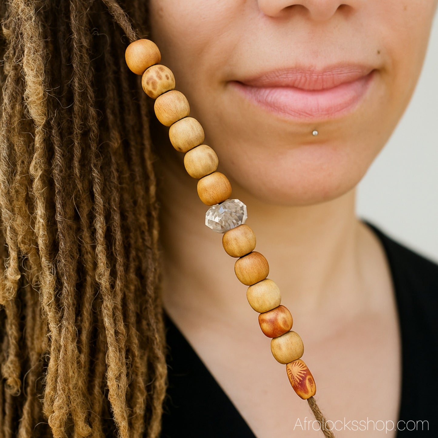 Perles en bois naturelles – lot de 100 perles pour locks, tresses ou barbe (12 mm)