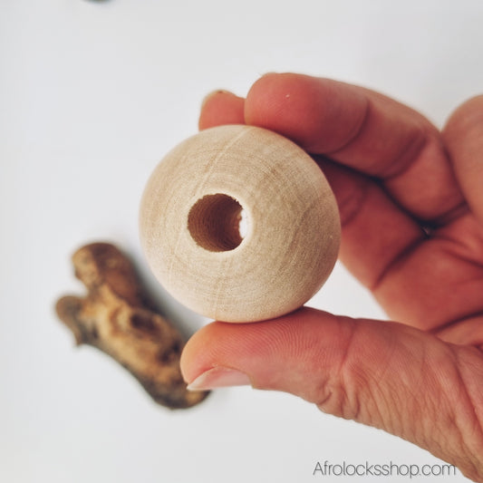 Perle en bois XXL pour locks et tresses – Look hippie naturel