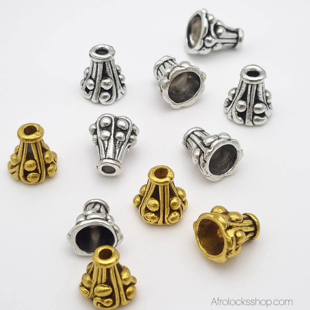 Perles_cheveux_lock_tresses_metal_cones_tulipes_2 - Afro Locks Shop