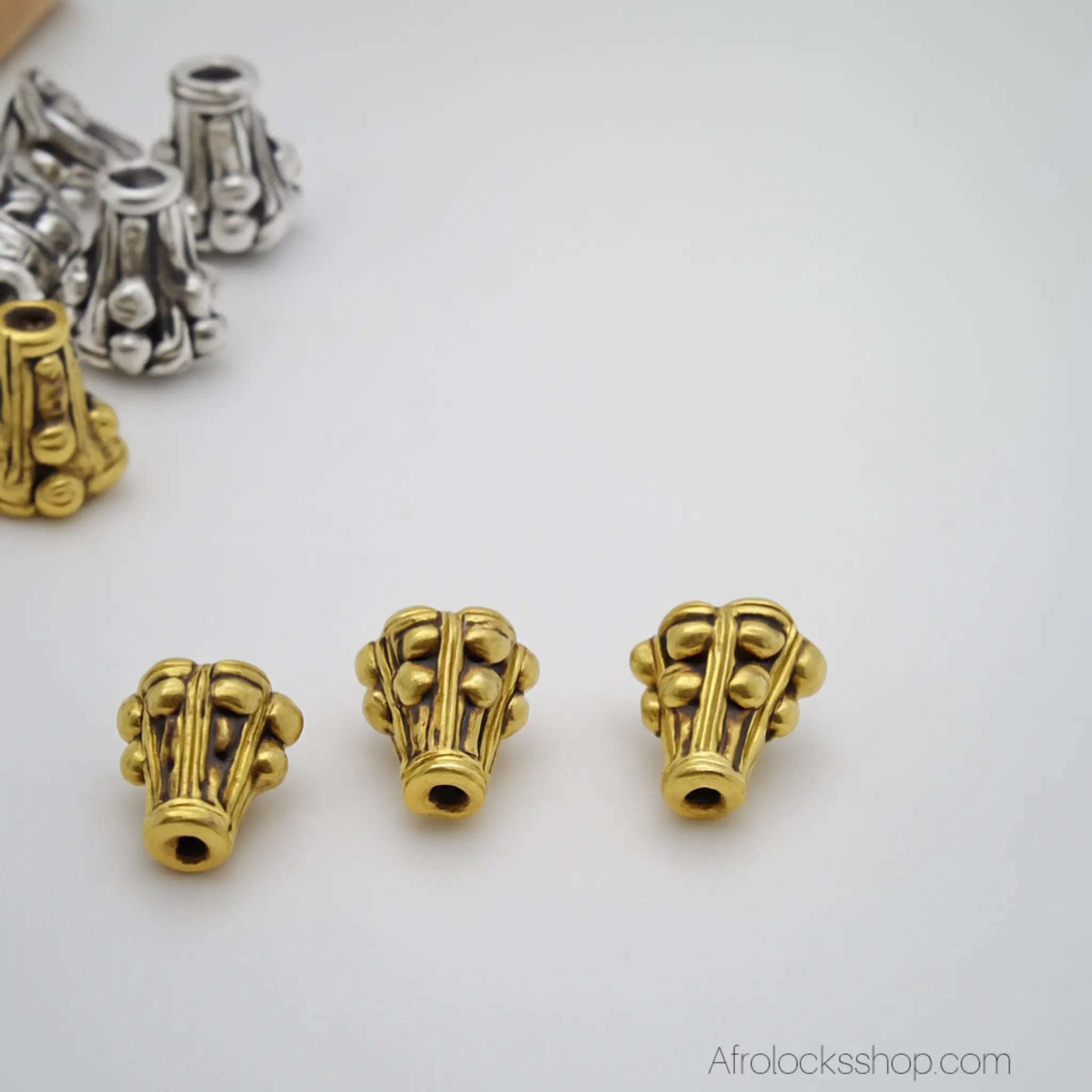 Perles_cheveux_lock_tresses_metal_cones_tulipes_3 - Afro Locks Shop