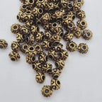 Golden zinc beads for braids and microlocks, decorative hair accessories, 6mm size
