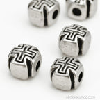 Perles_metal_argent_croix_celtique_locks_barbe_3mm - Afro Locks Shop