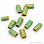 Perles_microlocks_tribales_metal_vert_bronze_3 - Afro Locks Shop