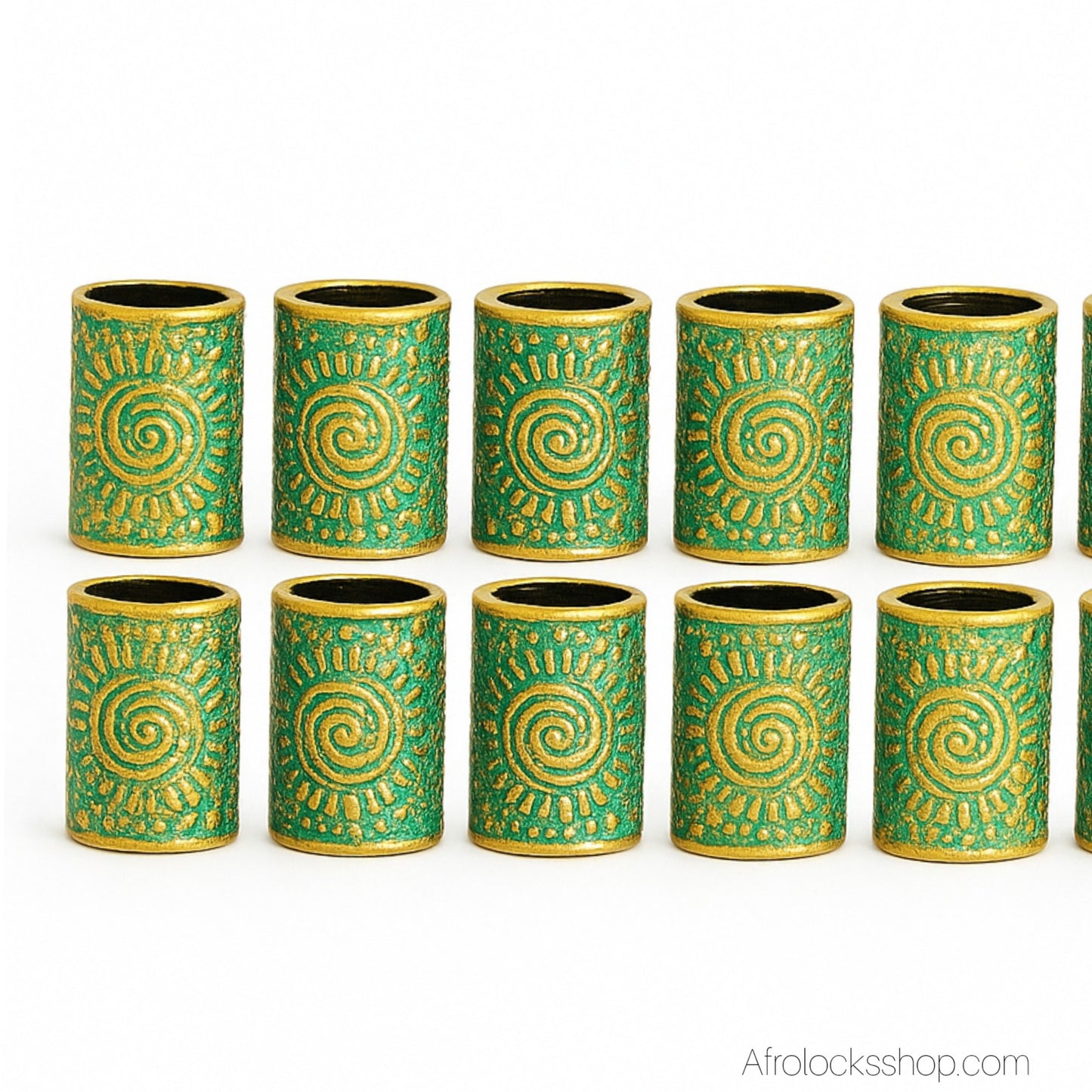 Perles microlocks tribales – lot vert ou mix 3 couleurs (trou 5 mm)