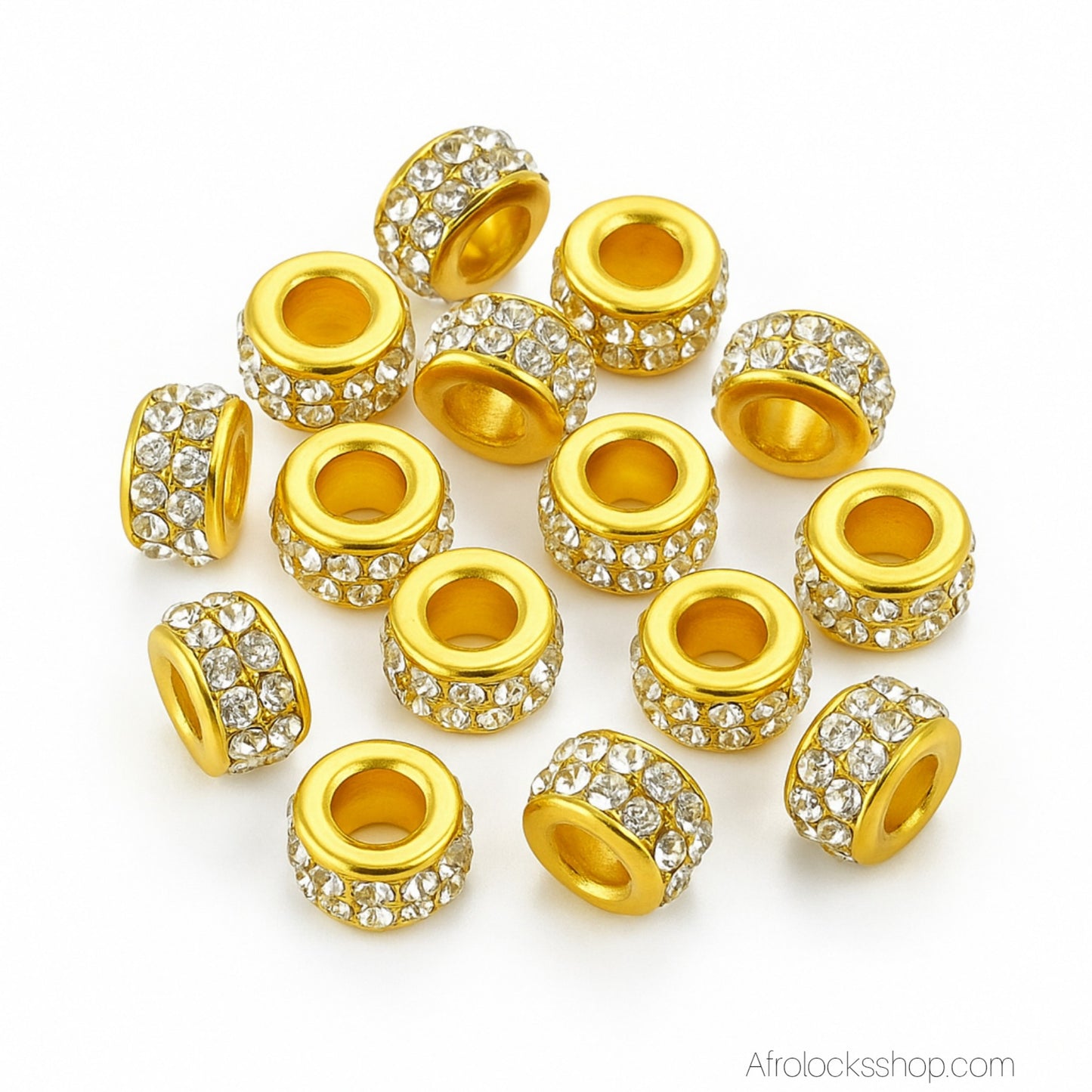 Perles Strass 5×7 mm (trou 2 mm) – Lot de 20 ✨ Doré ou Argenté