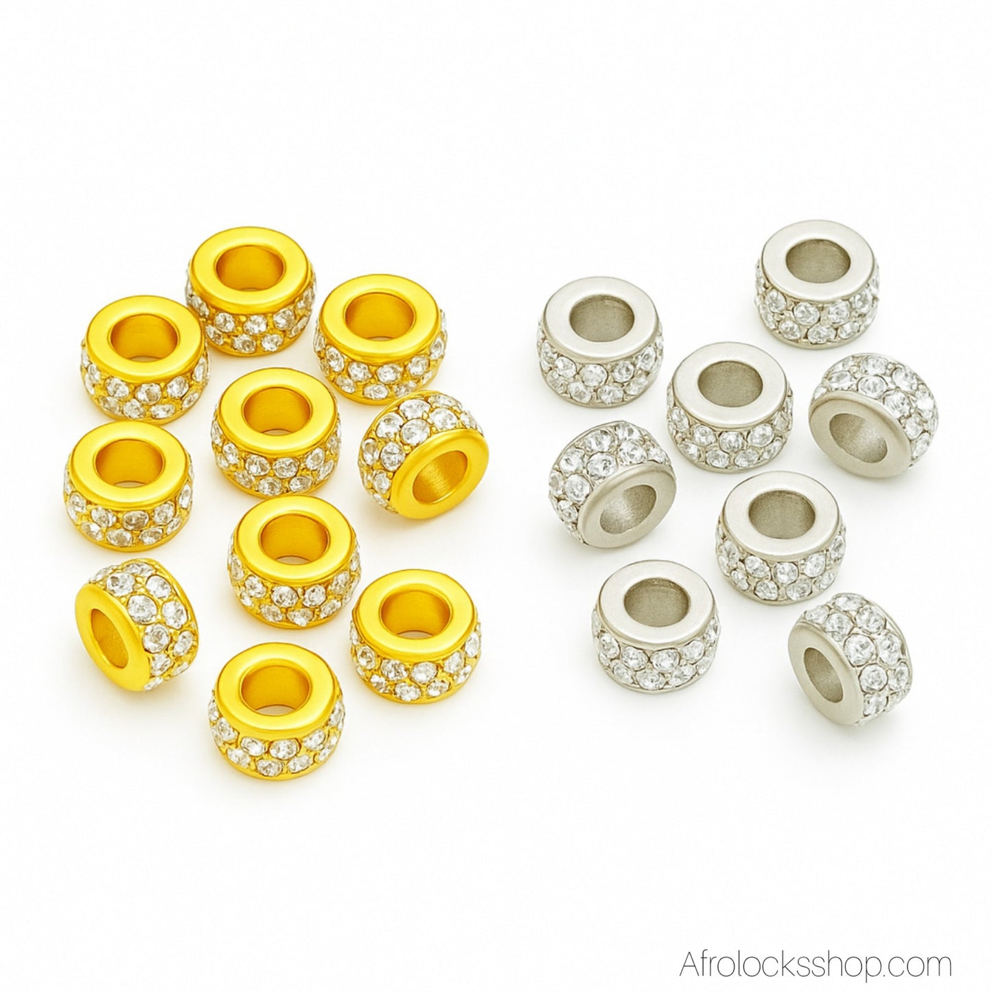 Perles Strass 5×7 mm (trou 2 mm) – Lot de 20 ✨ Doré ou Argenté