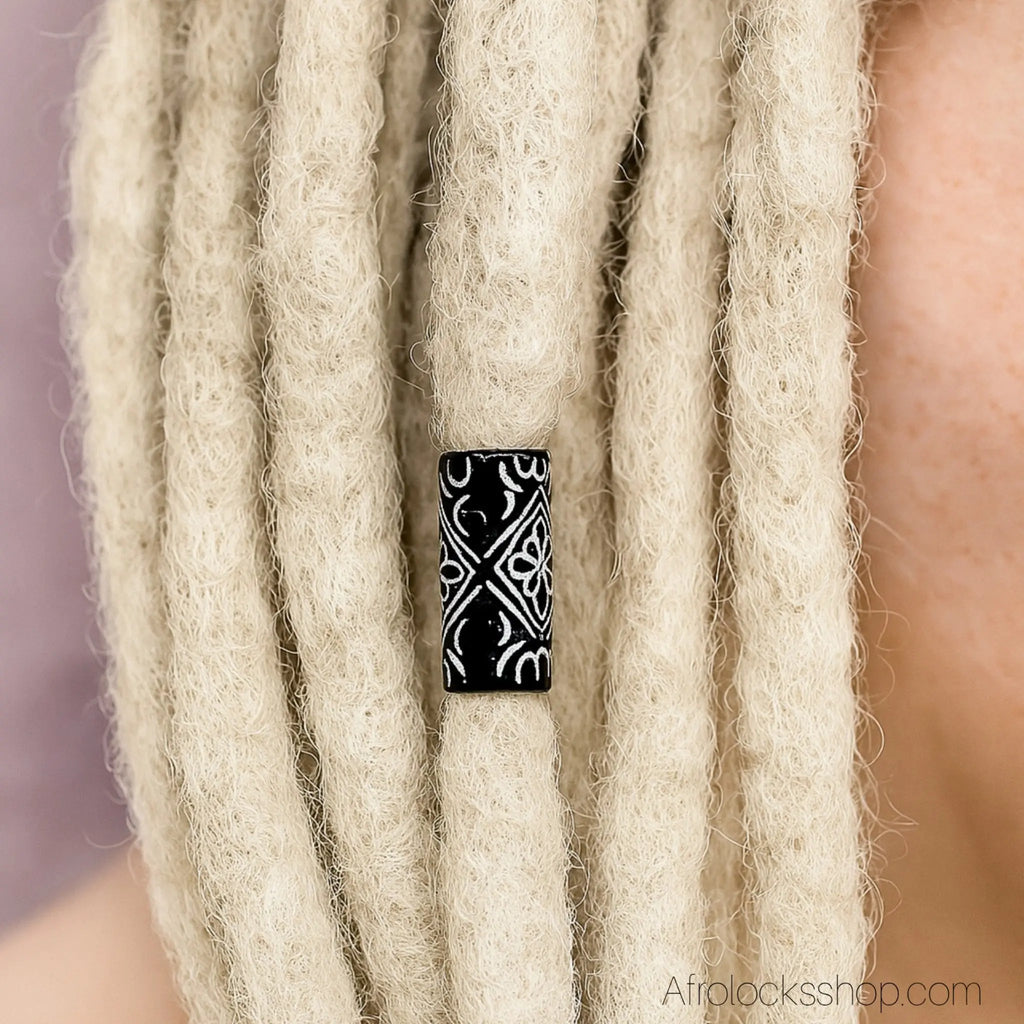 Perles_tubes_tonneau_noir_et_blanc_locks_6_mm_2 - Afro Locks Shop