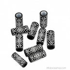 Perles_tubes_tonneau_noir_et_blanc_locks_6_mm_4 - Afro Locks Shop
