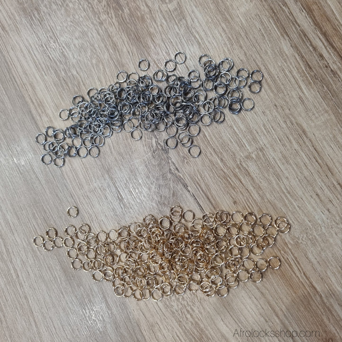 Anneaux de décoration dorés & argentés pour locks – Lot de 200 (6 mm)