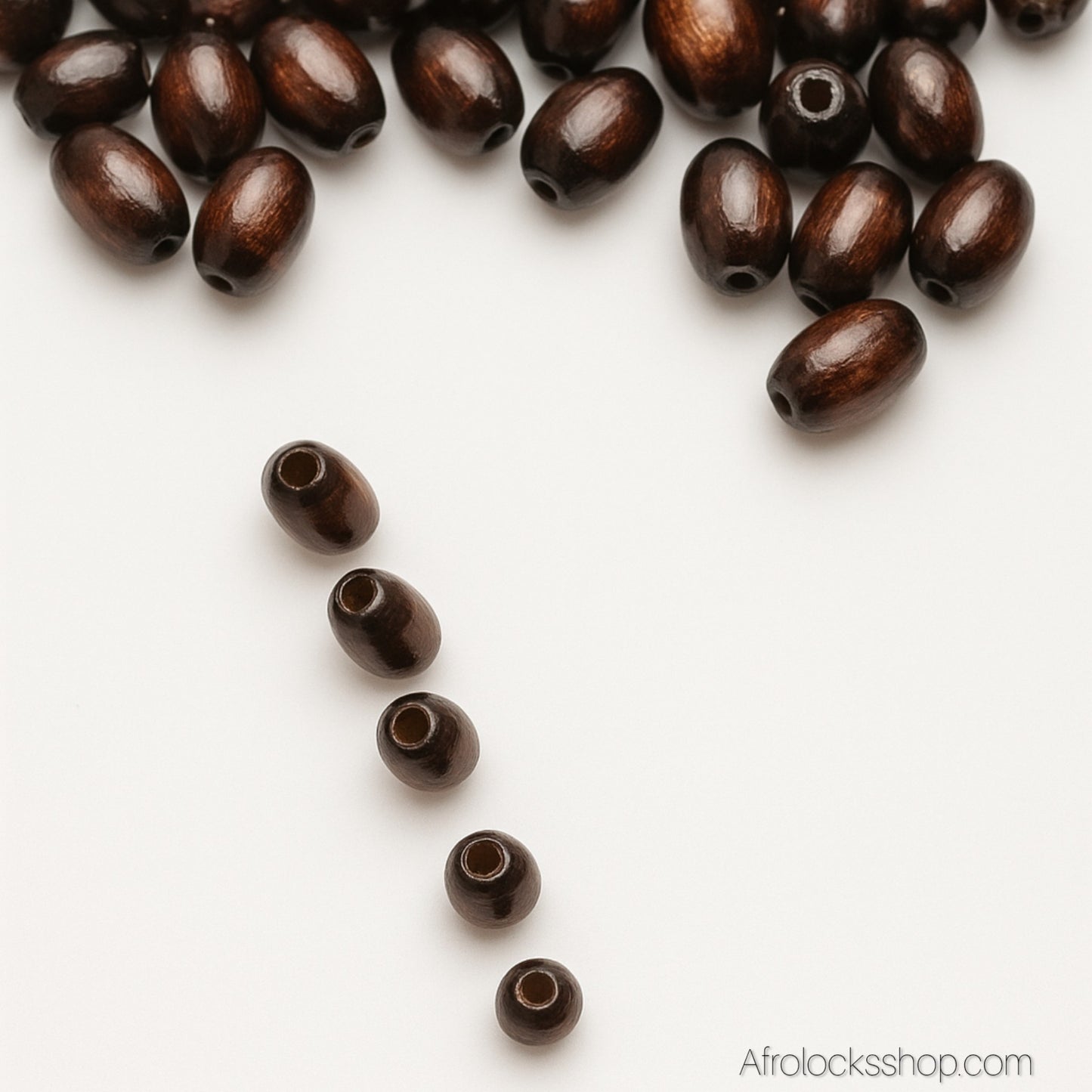 Perles en bois marron – 500 pcs (7 mm, trou 1,5 mm) • Sisterlocks, tresses, DIY 🌰