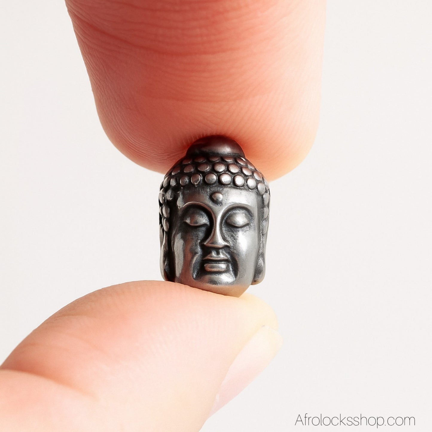 Perle Sisterlocks acier inoxydable 316L « Dualité » – bijou de cheveux 2 faces (sérénité & force)