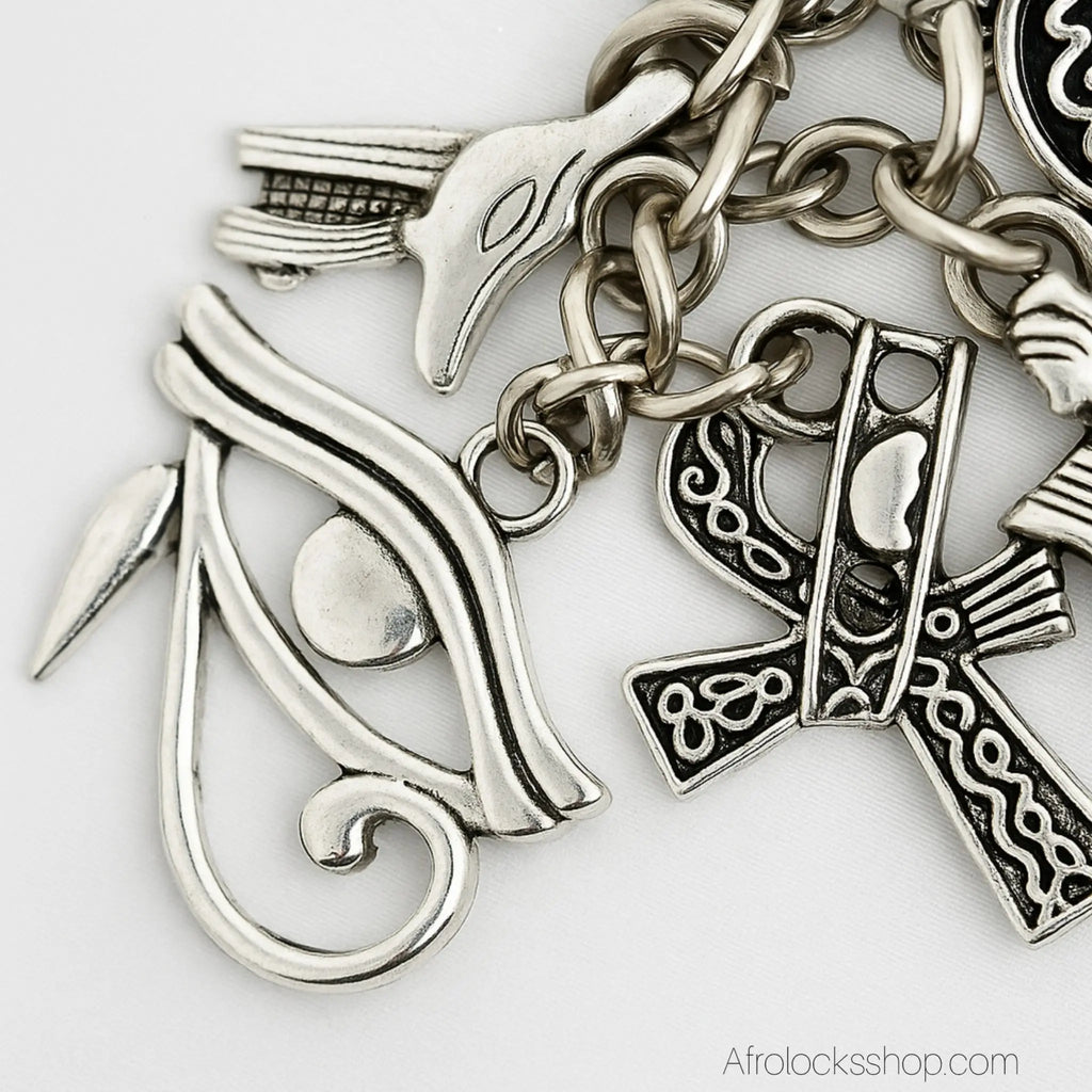 Porte_cles_egyptien_croix_ankh_nefertiti_horus_1 - Afro Locks Shop
