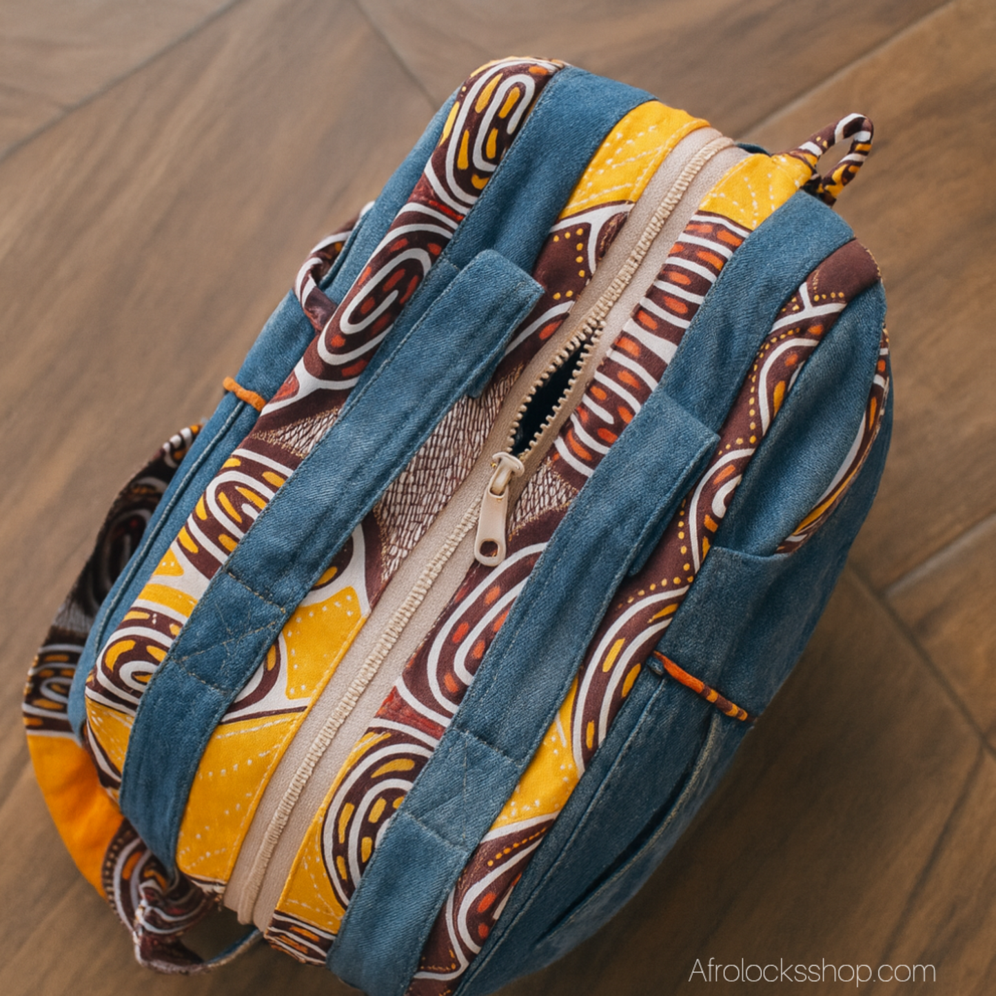 Sac week-end en jean & wax – fait main – 40×25×15 cm 🧵♻️