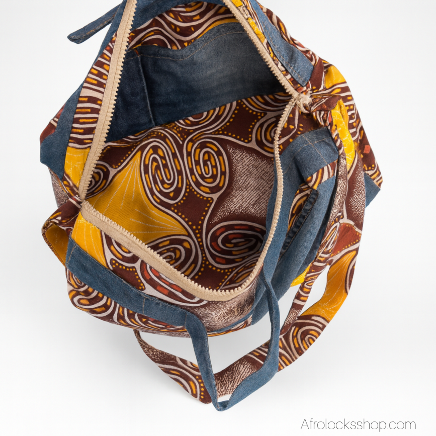 Sac week-end en jean & wax – fait main – 40×25×15 cm 🧵♻️