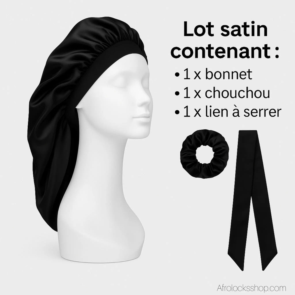 Set-bonnet-chouchou-bandeau - Afro Locks Shop