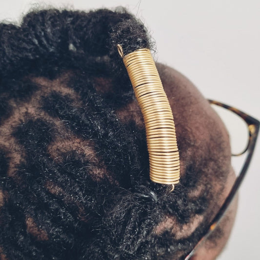 Set Spirale Dorée + Pendentif Cauris – Bijou pour Locks & Tresses (ajustable)