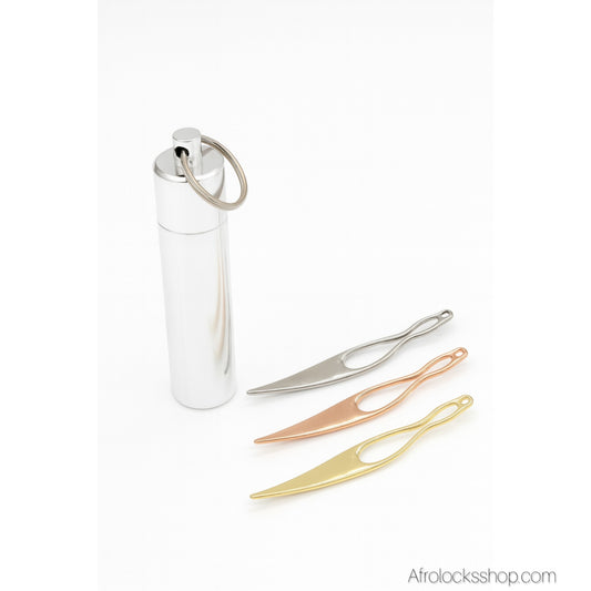 Lot “Luxe & Rare” – 3 Crochets Microlocks ✨ + Boîte Inox à Vis (Argenté • Doré • Rose)