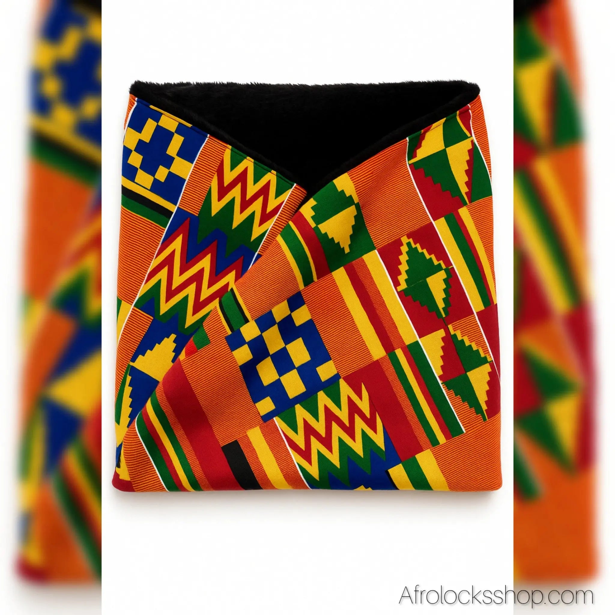 Snood_hiver_fourrure_et_imprime_wax_africain_1 - Afro Locks Shop