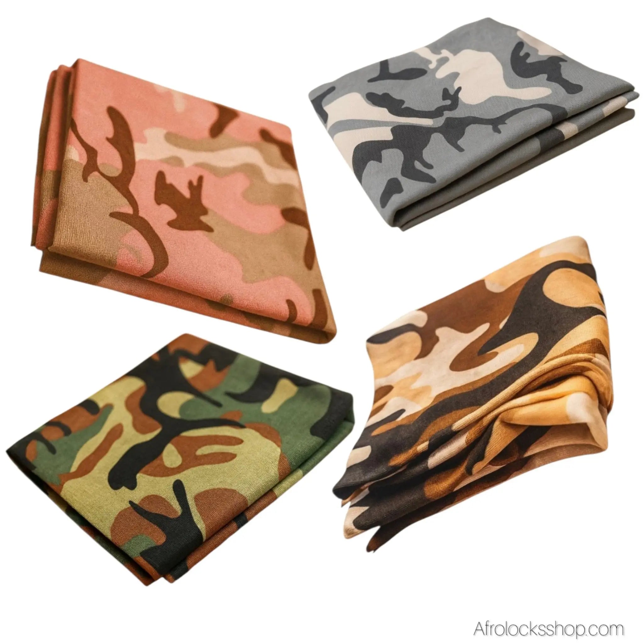 Turban_camouflage_snood_gris_vert_rose_marron_9 - Afro Locks Shop