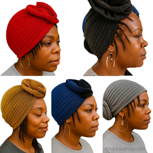 Turban pré-attaché fleur – polyester léger effet brillant (5 coloris) - taille unique