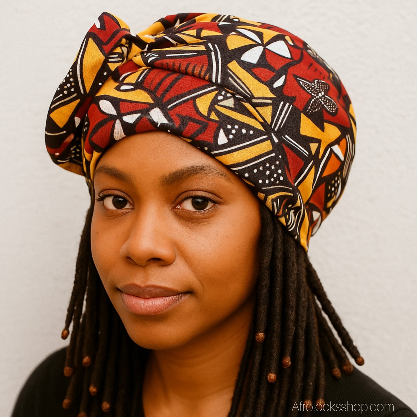 Turban fleur - satin imprimé wax – taille unique (9 coloris)