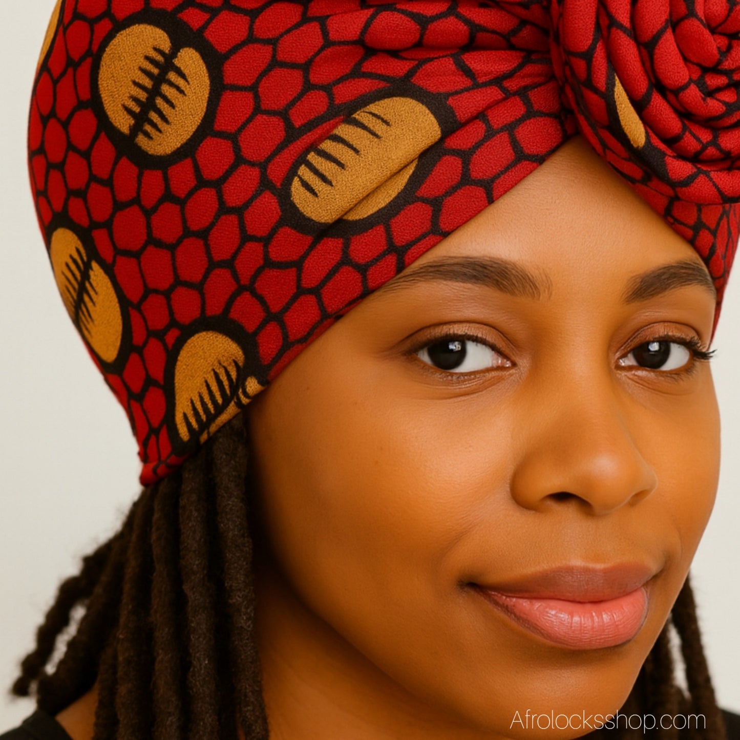 Turban fleur - satin imprimé wax – taille unique (9 coloris)