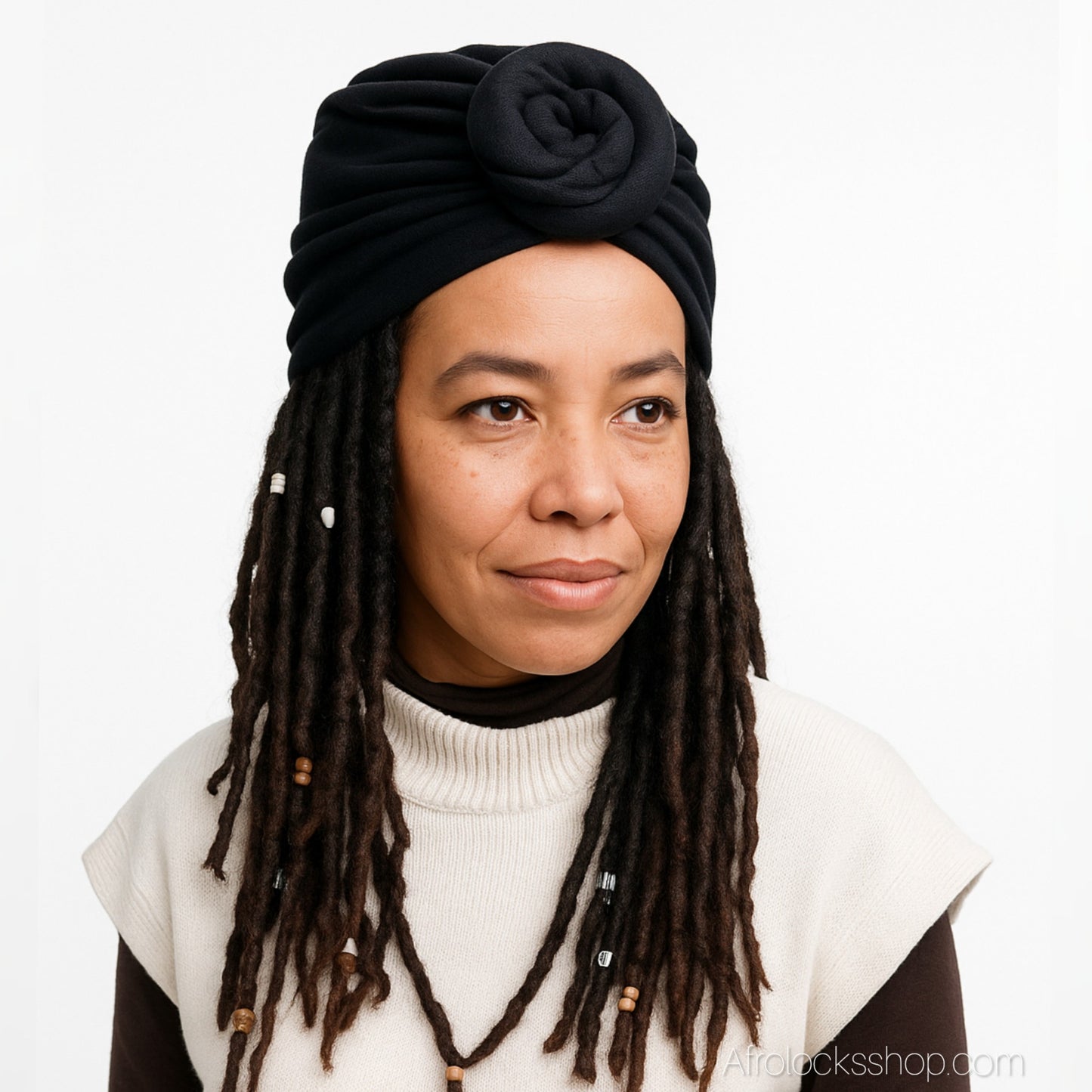 Turban pré-attaché “Rosace” – 13 coloris – Stretch, 100 % polyester 🌸