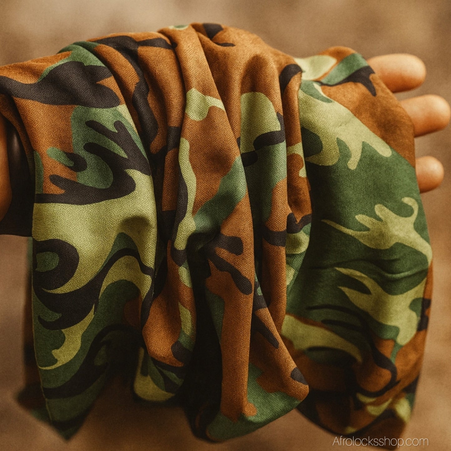 Turban tube camouflage – respirant & multiposition (25×50 cm) – séchage rapide