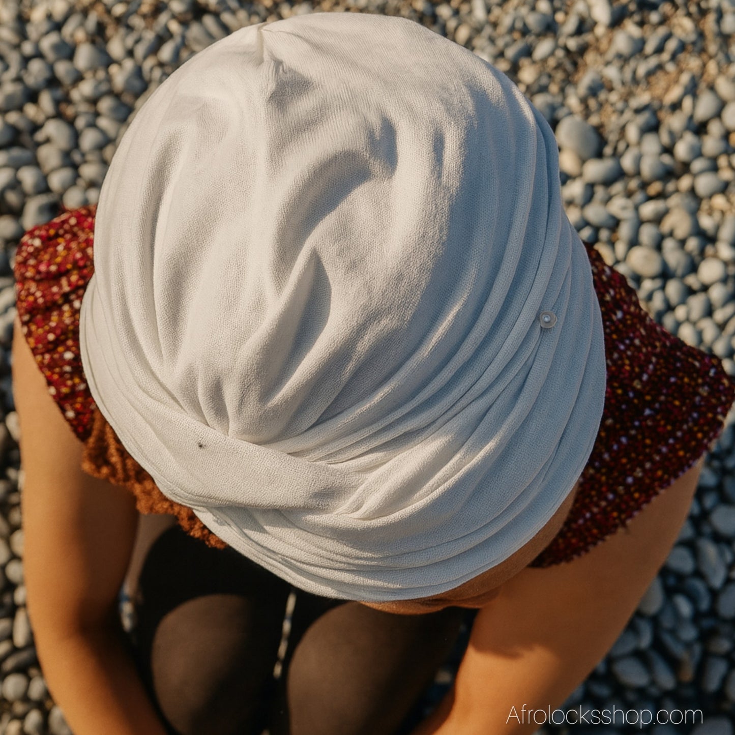 Turban fin en velours de polyester perlé – 6 coloris - léger et élégant à enrouler