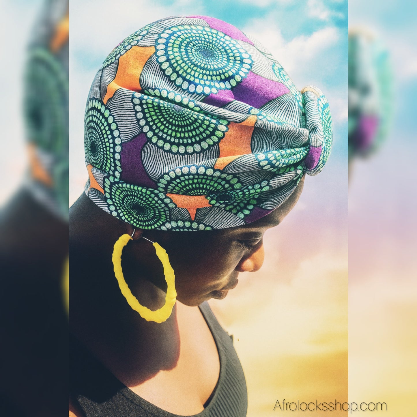 Turban pré-attaché “Rosace” – 13 coloris – Stretch, 100 % polyester 🌸