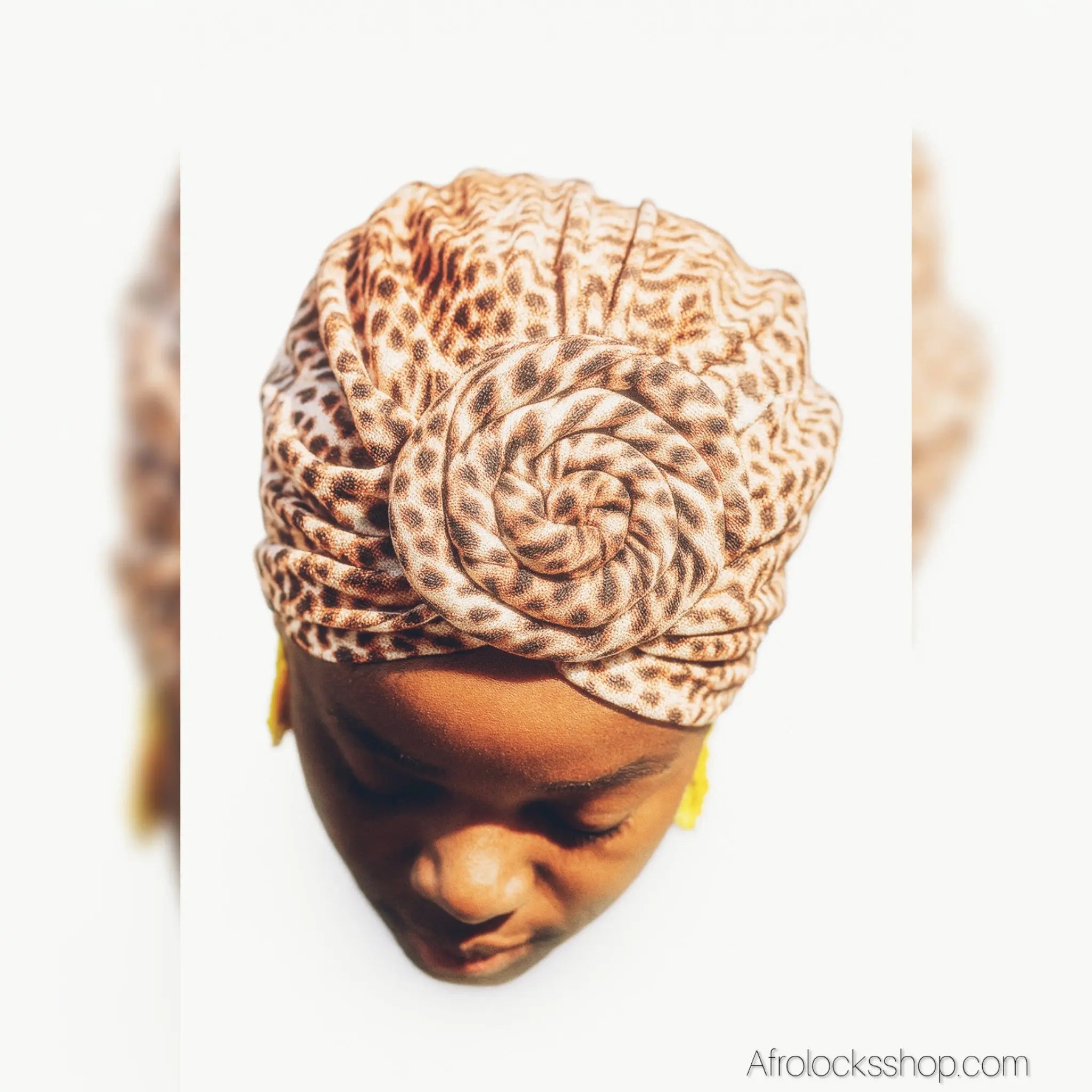 Turbanpreattachefleurspirale11 - Afro Locks Shop