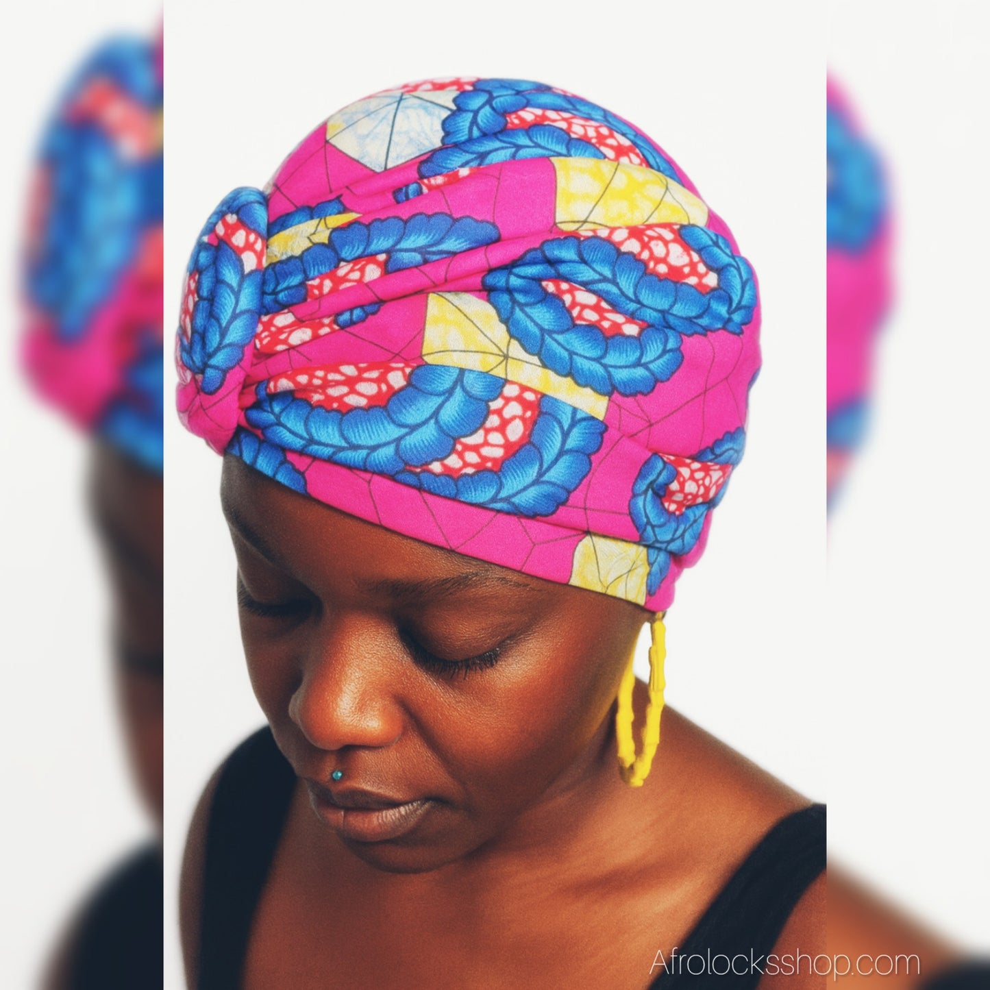 Turban pré-attaché “Rosace” – 13 coloris – Stretch, 100 % polyester 🌸