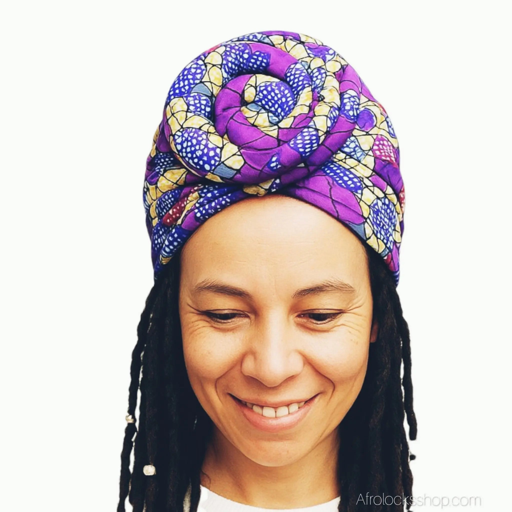 Turbanpreattachefleurspirale4 - Afro Locks Shop