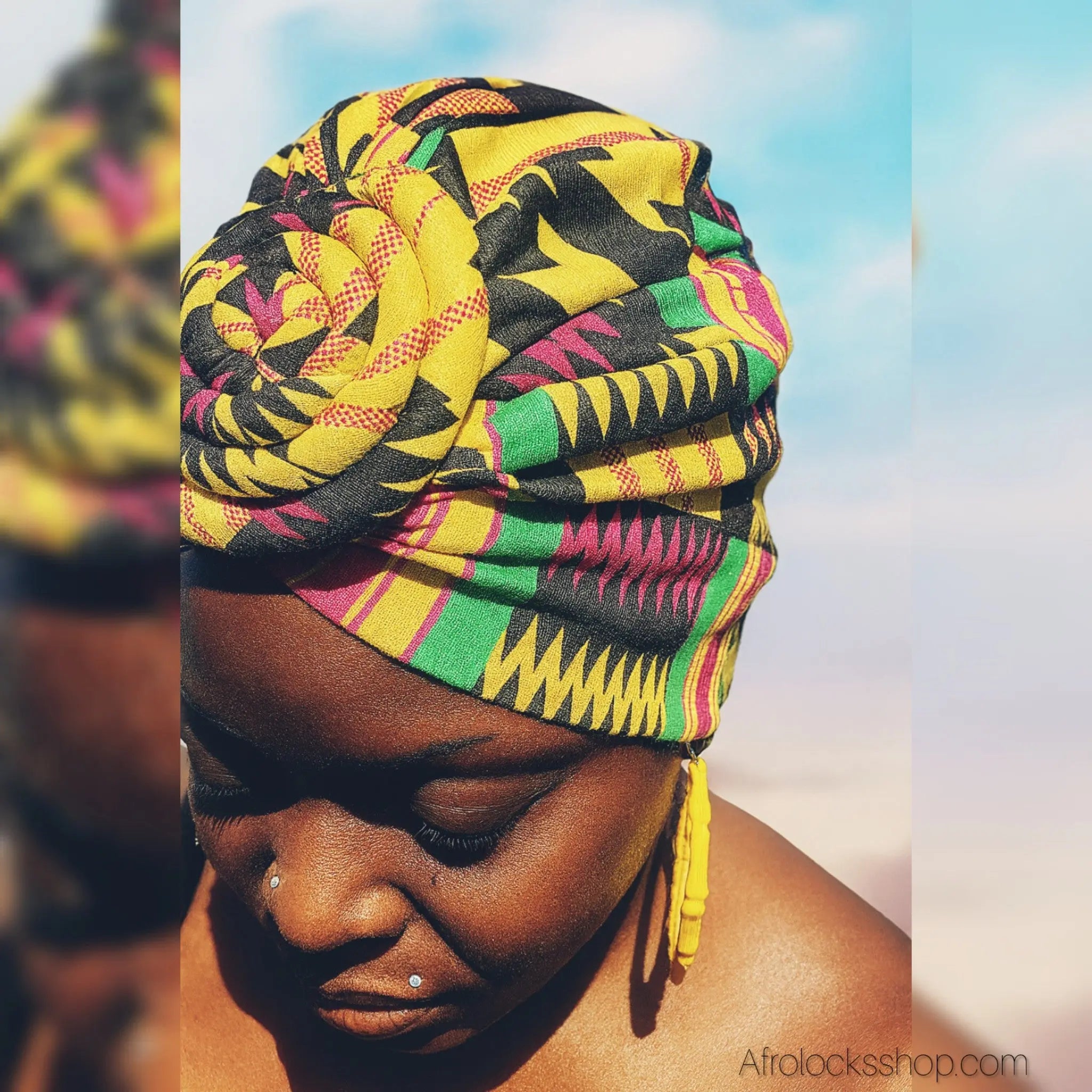 Turbanpreattachefleurspirale8 - Afro Locks Shop