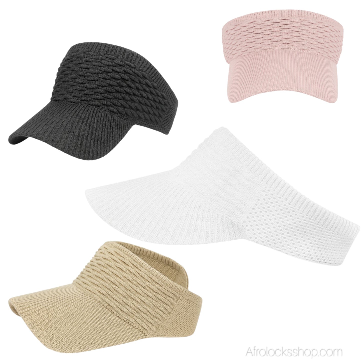 Visière unisexe en coton & polyester – bande stretch pour locks/tresses – 4 couleurs