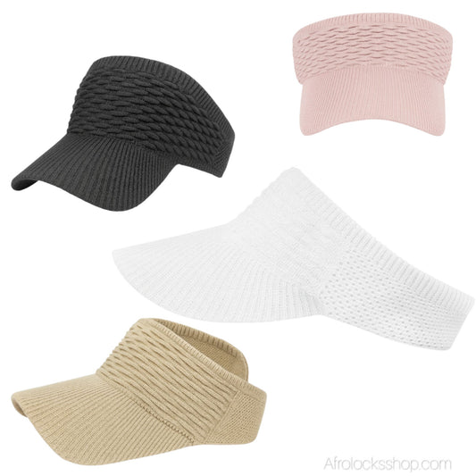 Visière unisexe en coton & polyester – bande stretch pour locks/tresses – 4 couleurs