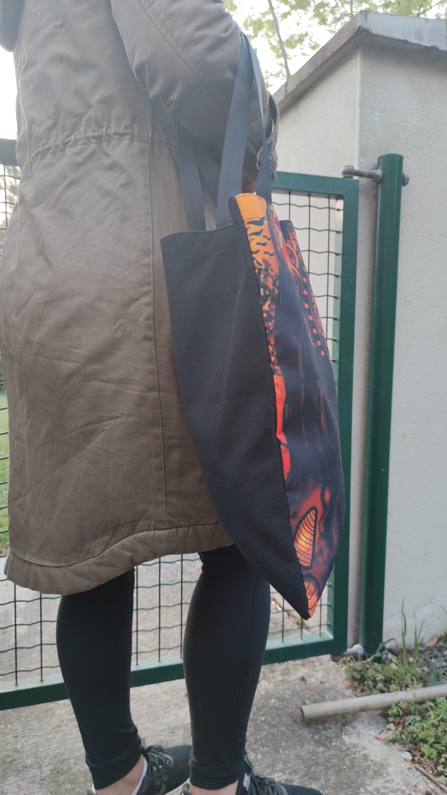 Shopper bag afro - fourre-tout visage de femme noire Lauryn Hill vitiligo tribal-SQ2904937