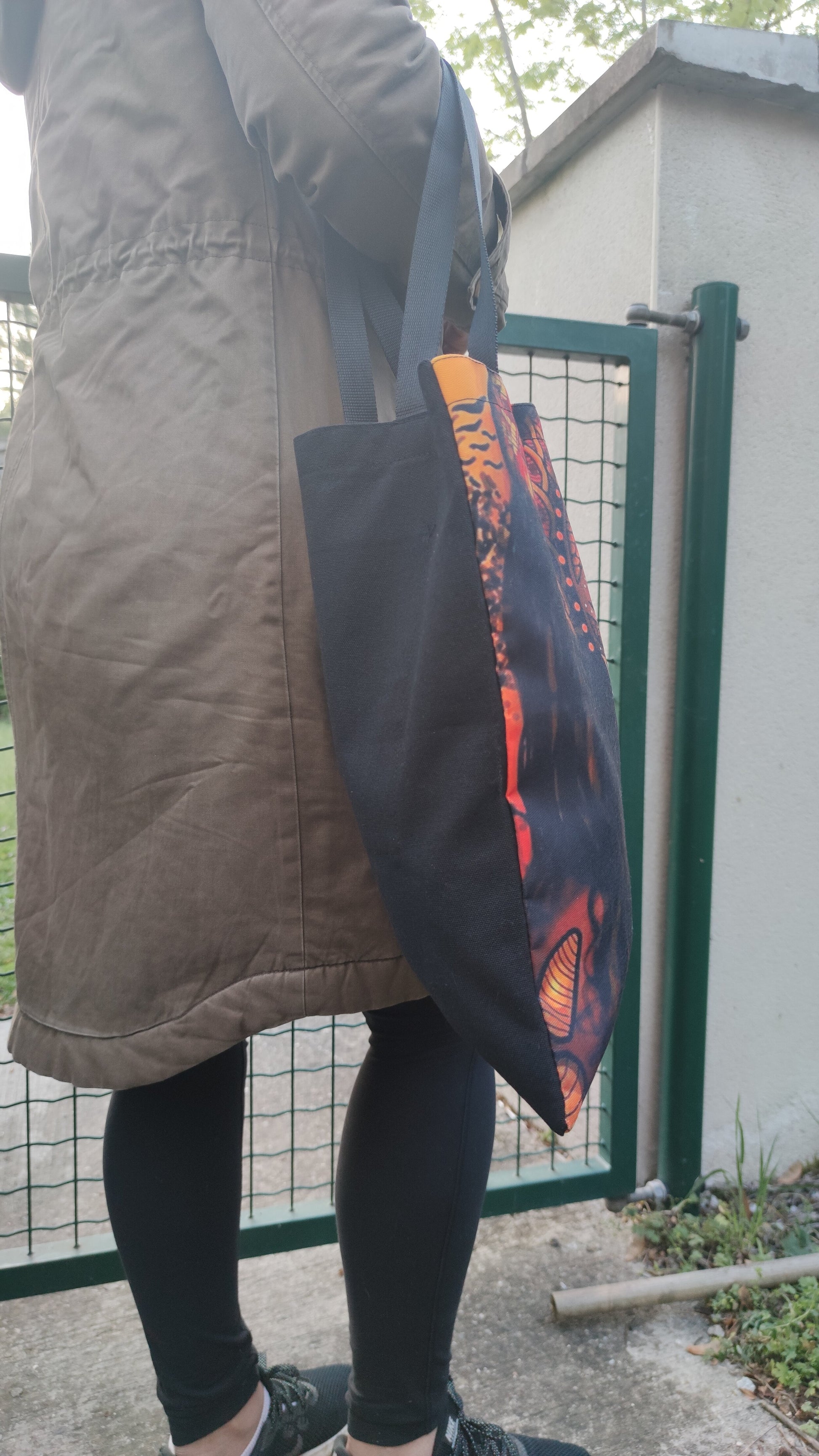 Shopper bag afro - fourre-tout visage de femme noire Lauryn Hill vitiligo tribal-SQ2904937