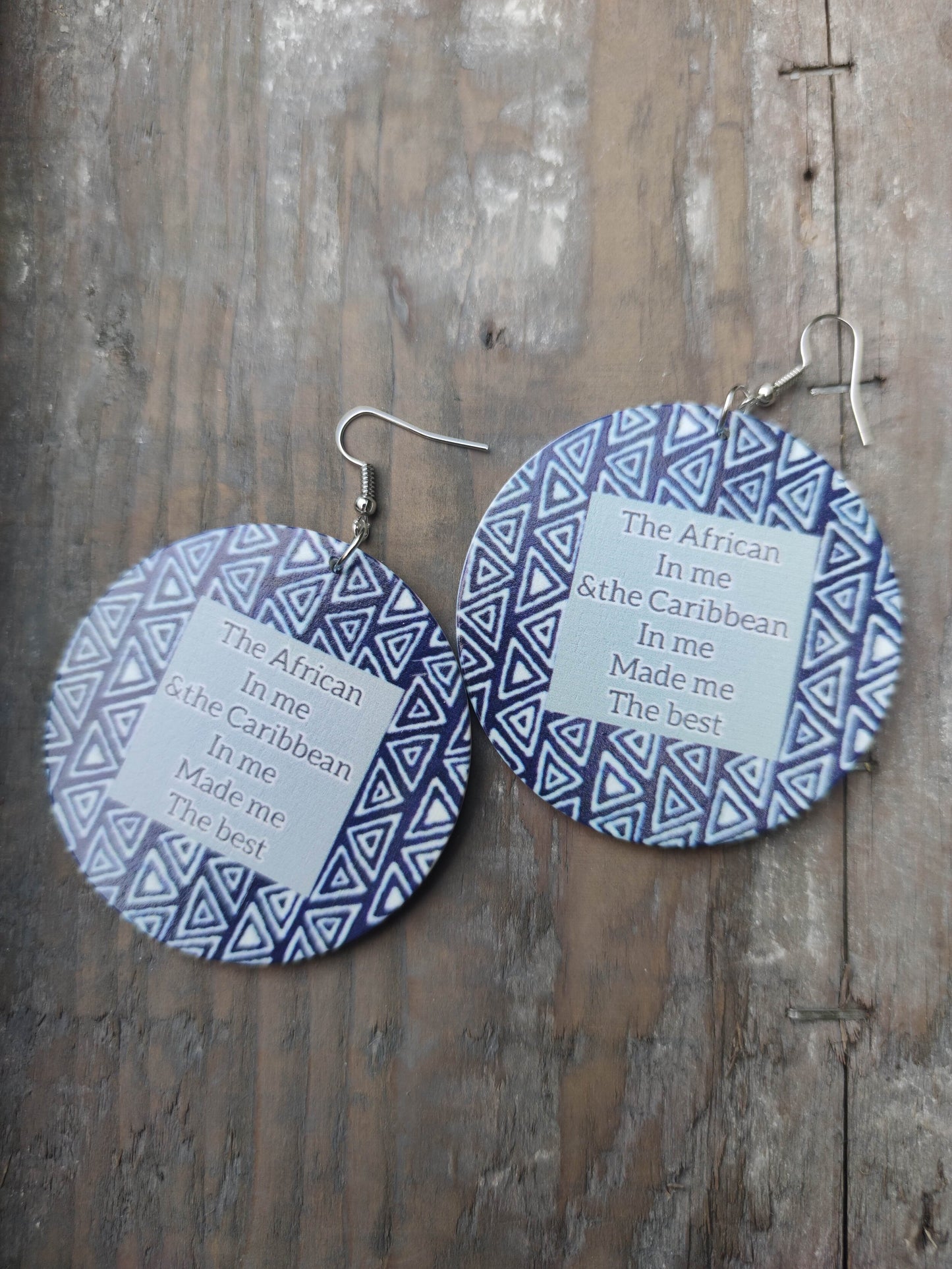 Boucles d'oreilles the african in me and the caribbean in me made me the best